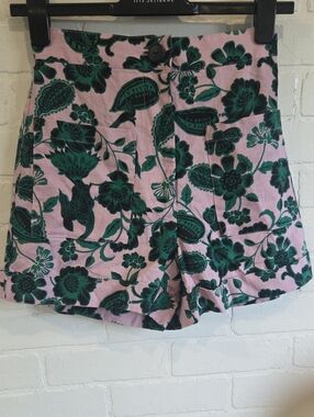 Corey Lynn Calter Pink Shorts with Green Floral Print